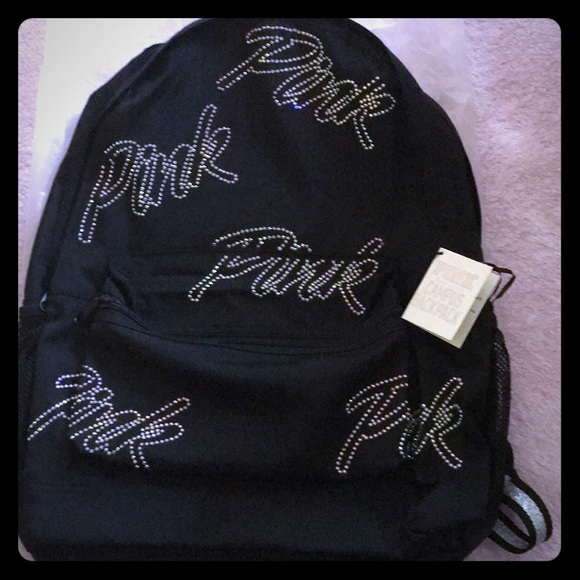 PINK Victoria's Secret Handbags - Victoria’s Secret PINK bling stud campus backpack